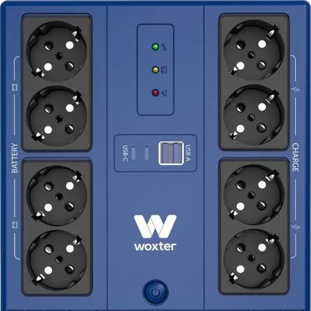 Woxter SAI Línea Interactiva UPS 800 VA/480W/ 8 Salidas/ Formato Torre